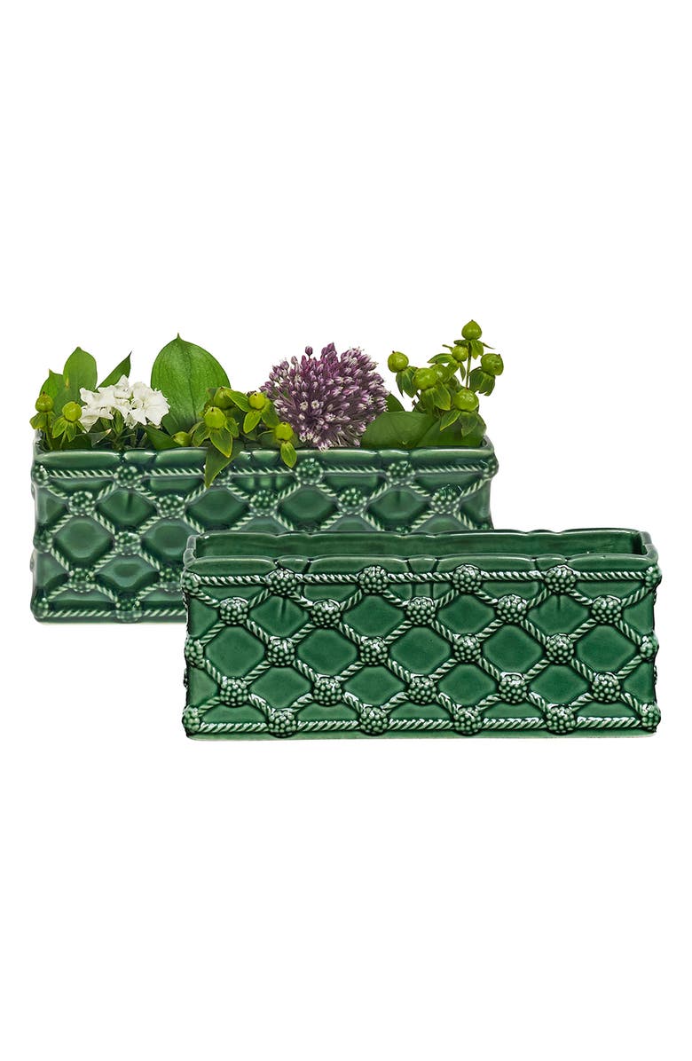Juliska Set of 2 Berry & Thread Petite Rectangular Parterre, Alternate, color, Basil