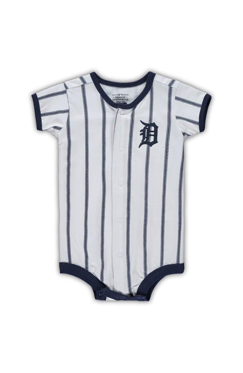 Outerstuff Newborn White/Navy Detroit Tigers Power Hitter Short Sleeve Bodysuit, Alternate, color, 