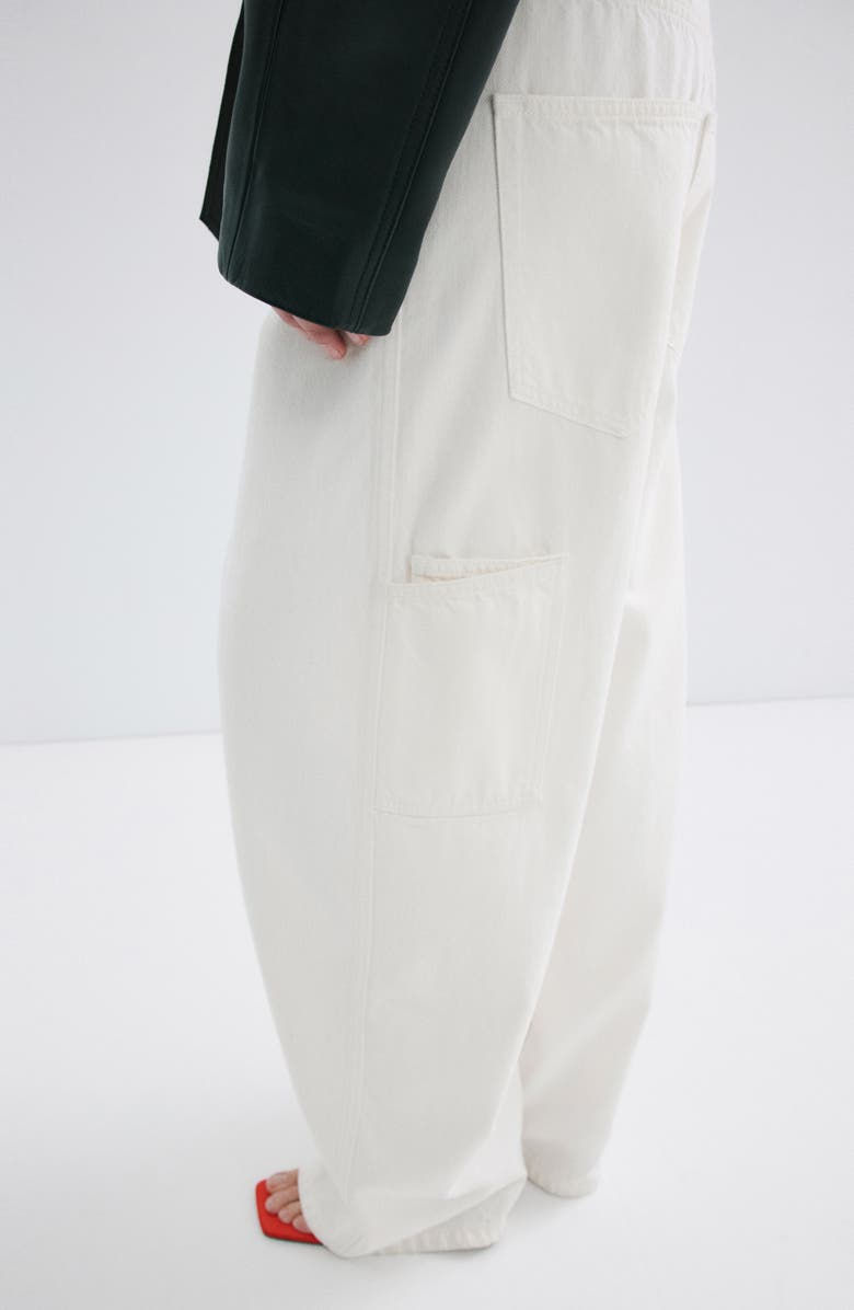 MANGO High Waist Balloon Jeans, Alternate, color, White