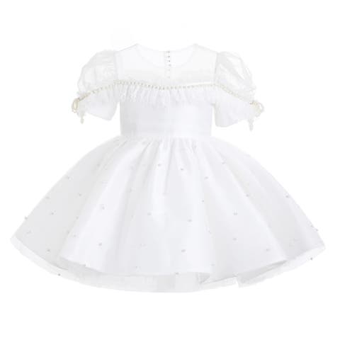 Valencia Pearl Trim Dress (Toddler, Little Kid & Big Kid)