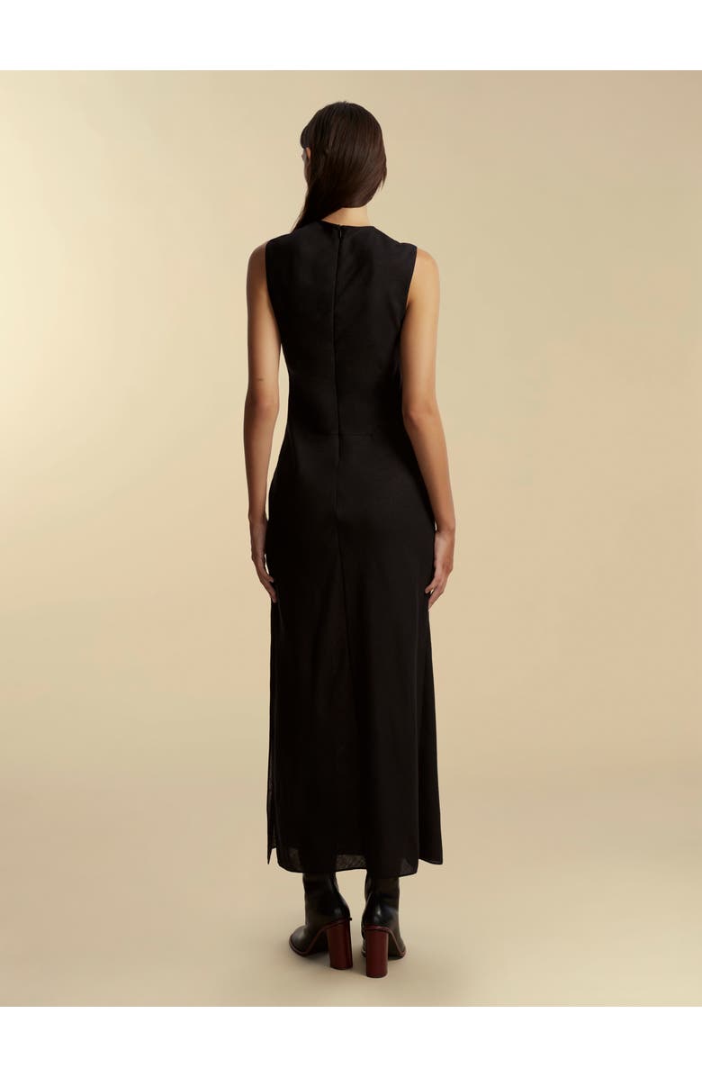 Marina Moscone Lightweight Wool Twist Panelled Dress, Alternate, color, Black