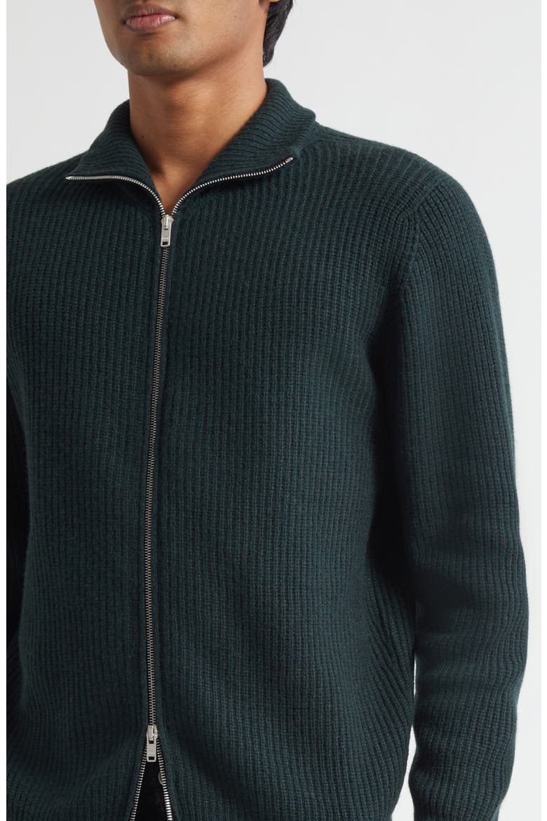 Mallam Recycled Cashmere & Merino Wool Zip Cardigan, Alternate, color, DOUGLAS FIR