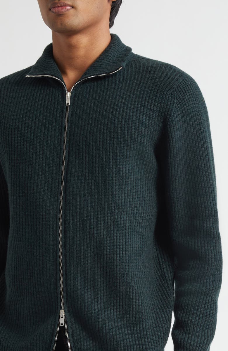 John Smedley Mallam Recycled Cashmere & Merino Wool Zip Cardigan, Alternate, color, Douglas Fir