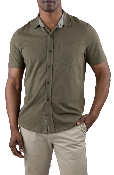 Slub Jersey Button-Up Shirt