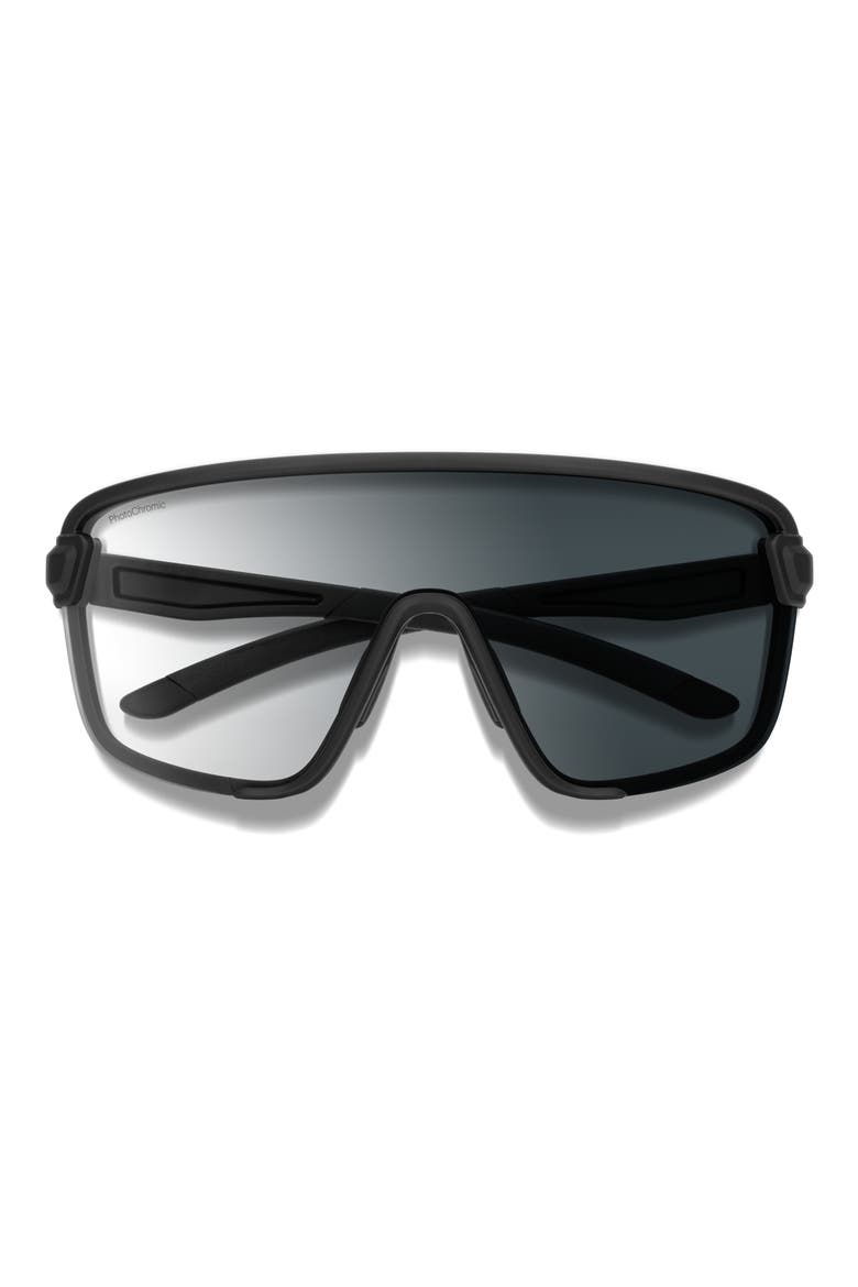 Bobcat Photochromic 135mm ChromaPop™ Shield Sunglasses, Main, color, MATTE BLACK / CLEAR TO GRAY