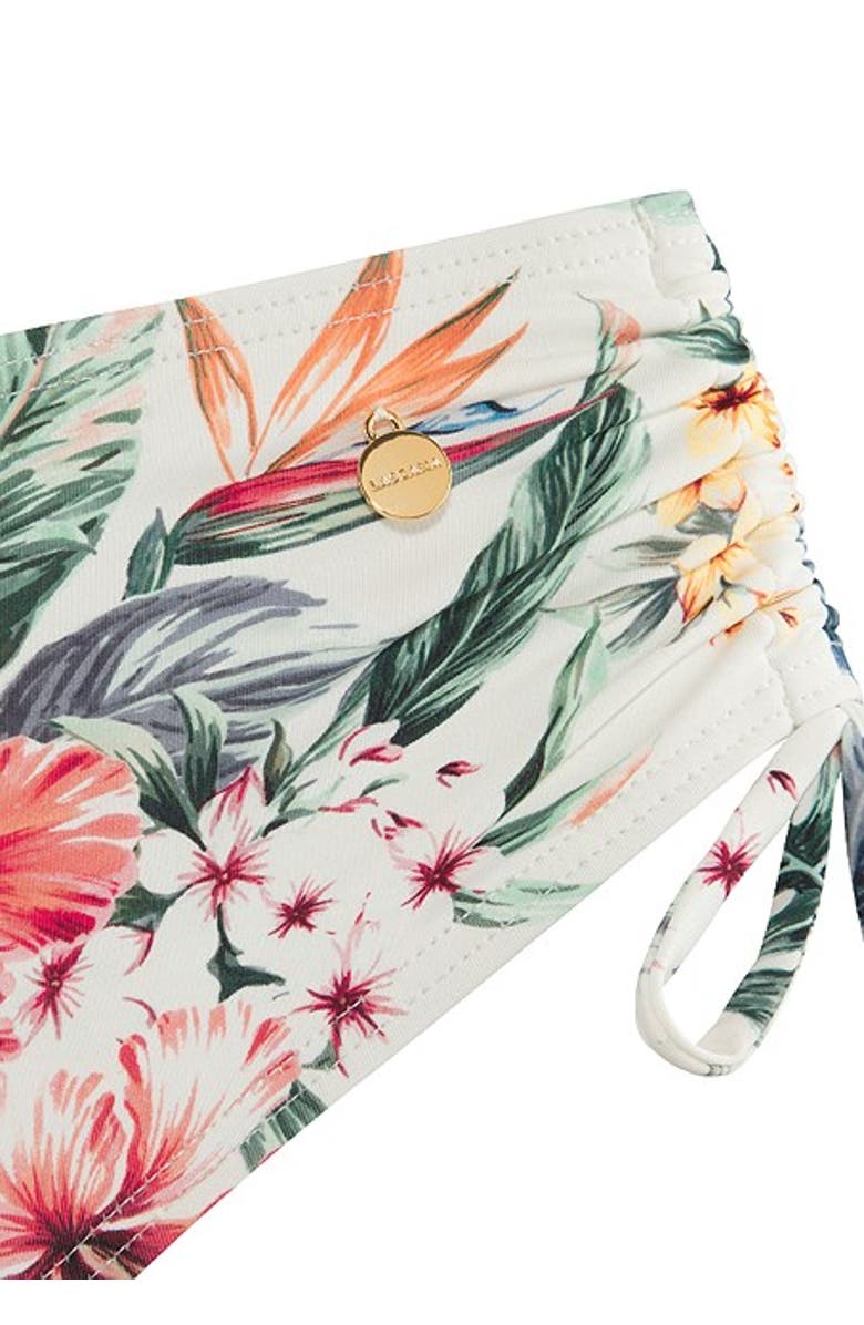 LASCANA Women's Tropical Print Mid Rise Bikini Bottom, Alternate, color, Ivory Printed