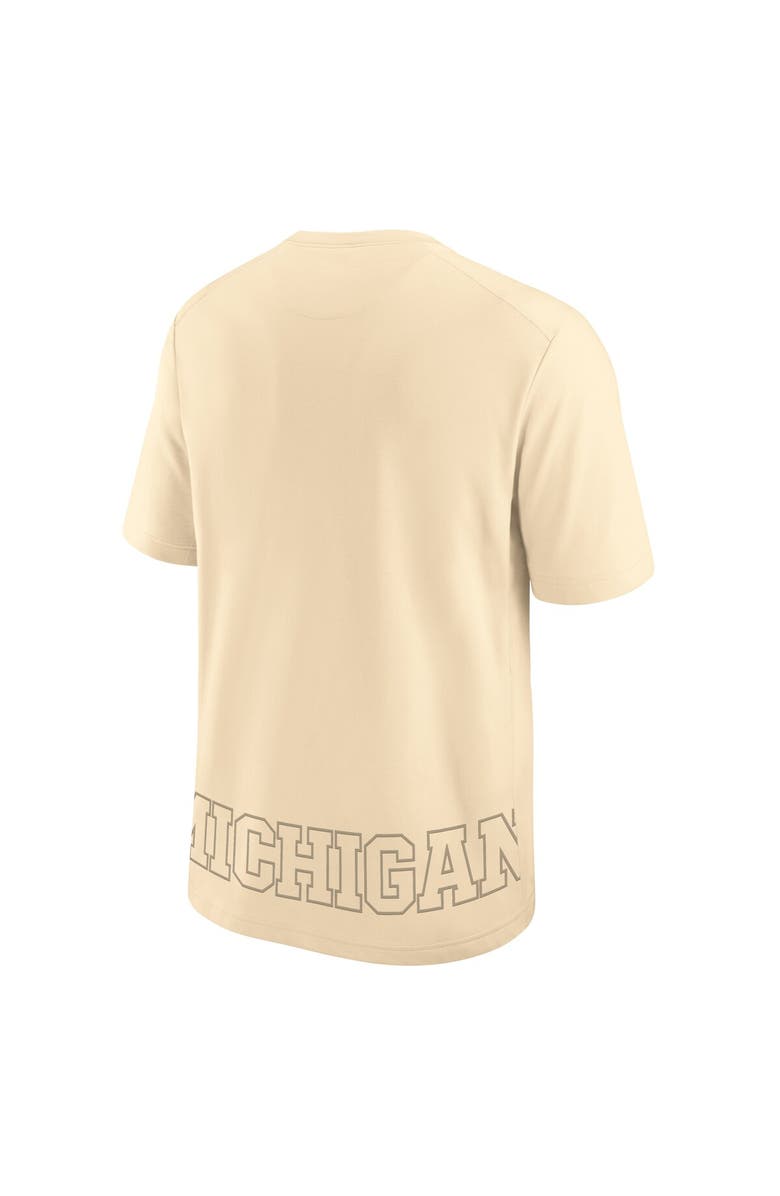 Nike Men's Nike Cream Michigan Wolverines Primary Statement Two-Hit Performance T-Shirt, Alternate, color, Cream