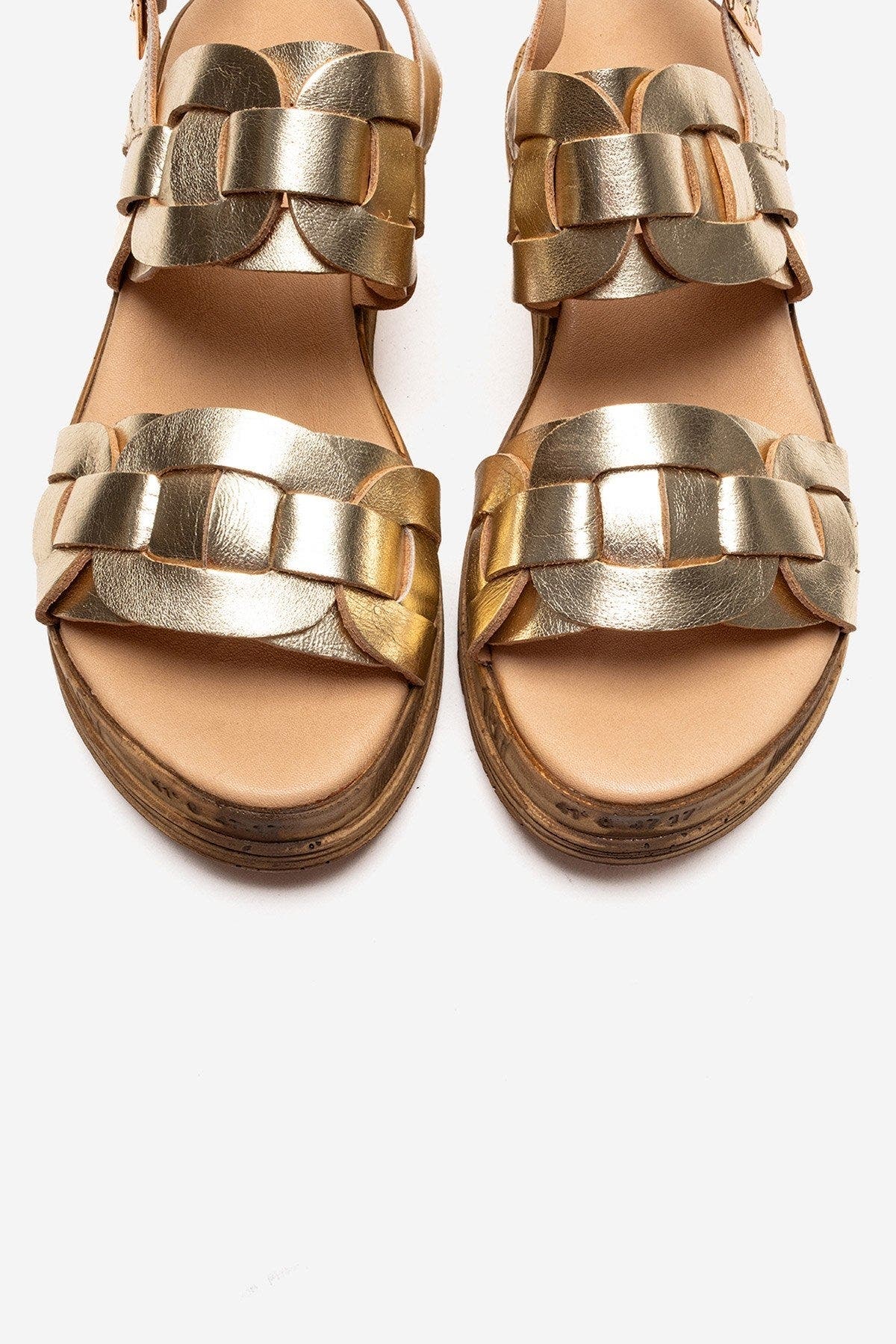 Forever & Always Shoes Elvoro Leather Sandal, Alternate, color, Gold