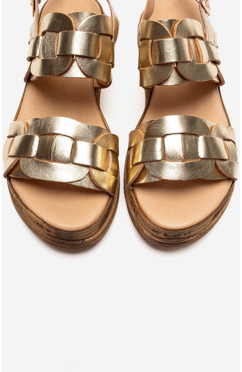 Forever & Always Shoes Elvoro Leather Sandal, Alternate, color, Gold