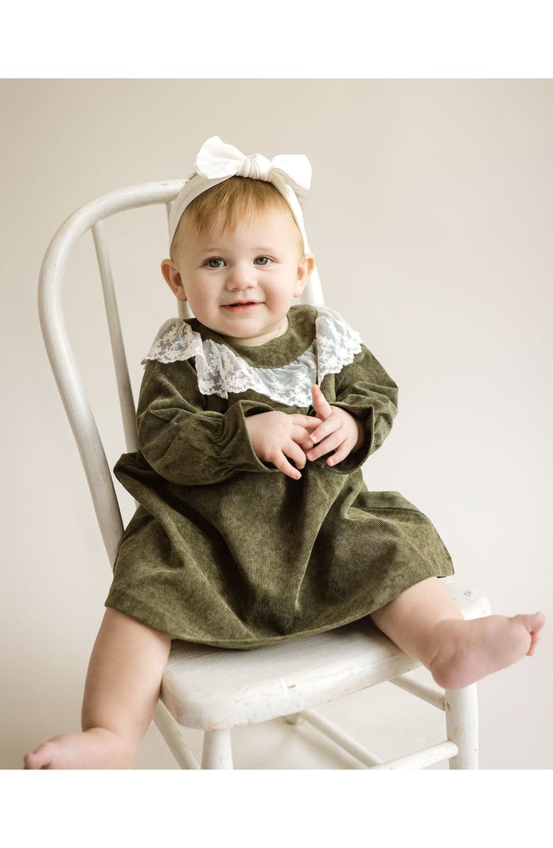 Cuclie Lace Collar Dress for Infant, Alternate, color, Green