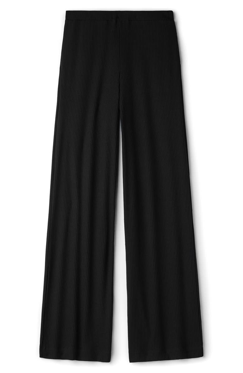 Rhone LivLuxe Rib Wide Leg Pants, Alternate, color, Pure Black