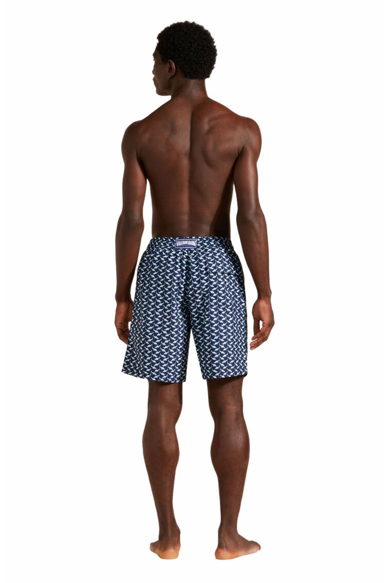 Men's Net Sharks Longer Length Board Shorts, Alternate, color, BLEU MARINE