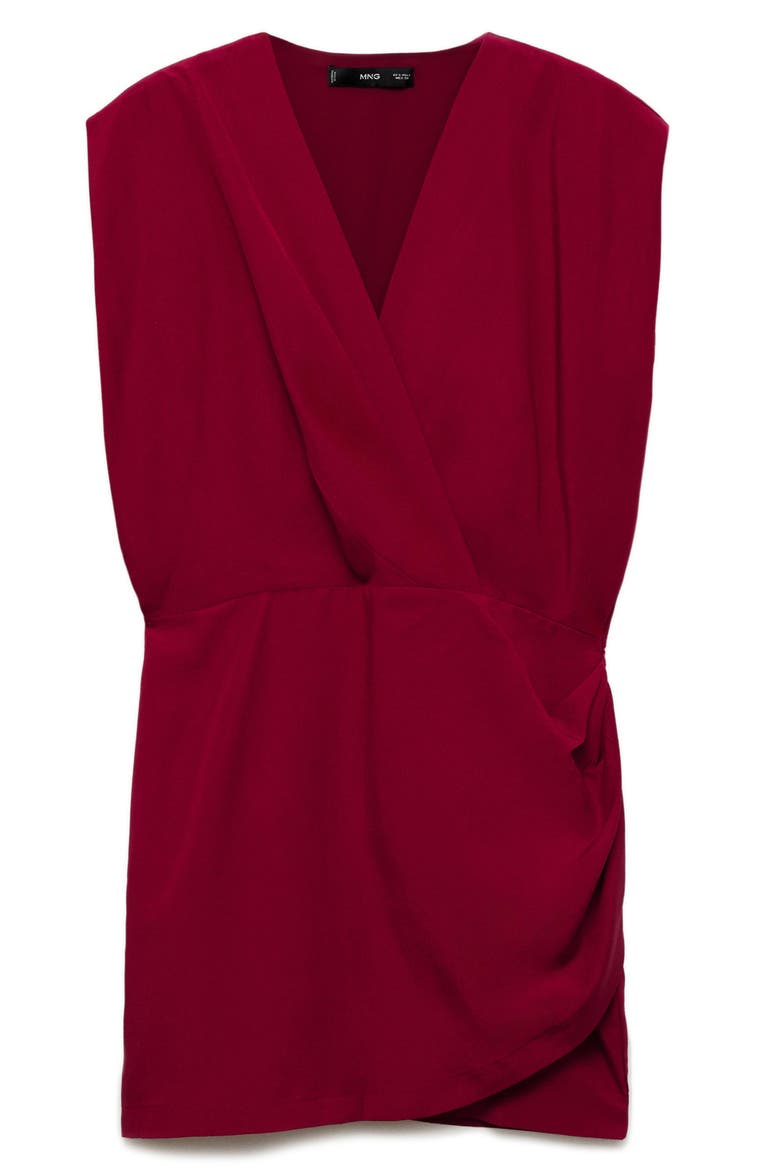 Vene Faux Wrap Dress, Alternate, color, MAROON