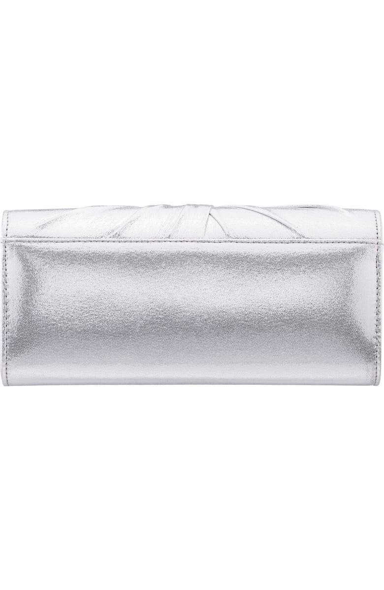 Nina Spirit Metallic Clutch, Alternate, color, Silver