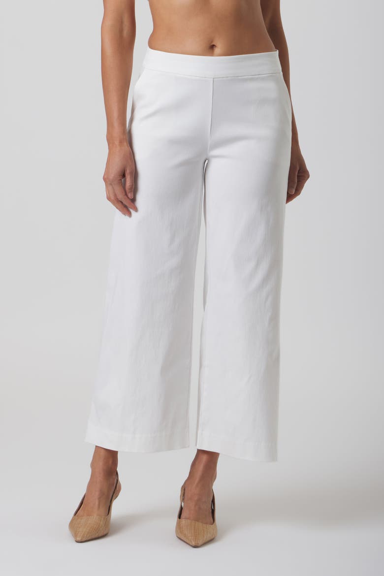 Catalina Stretch Cropped Wide-Leg Pant, Main, color, Ivory