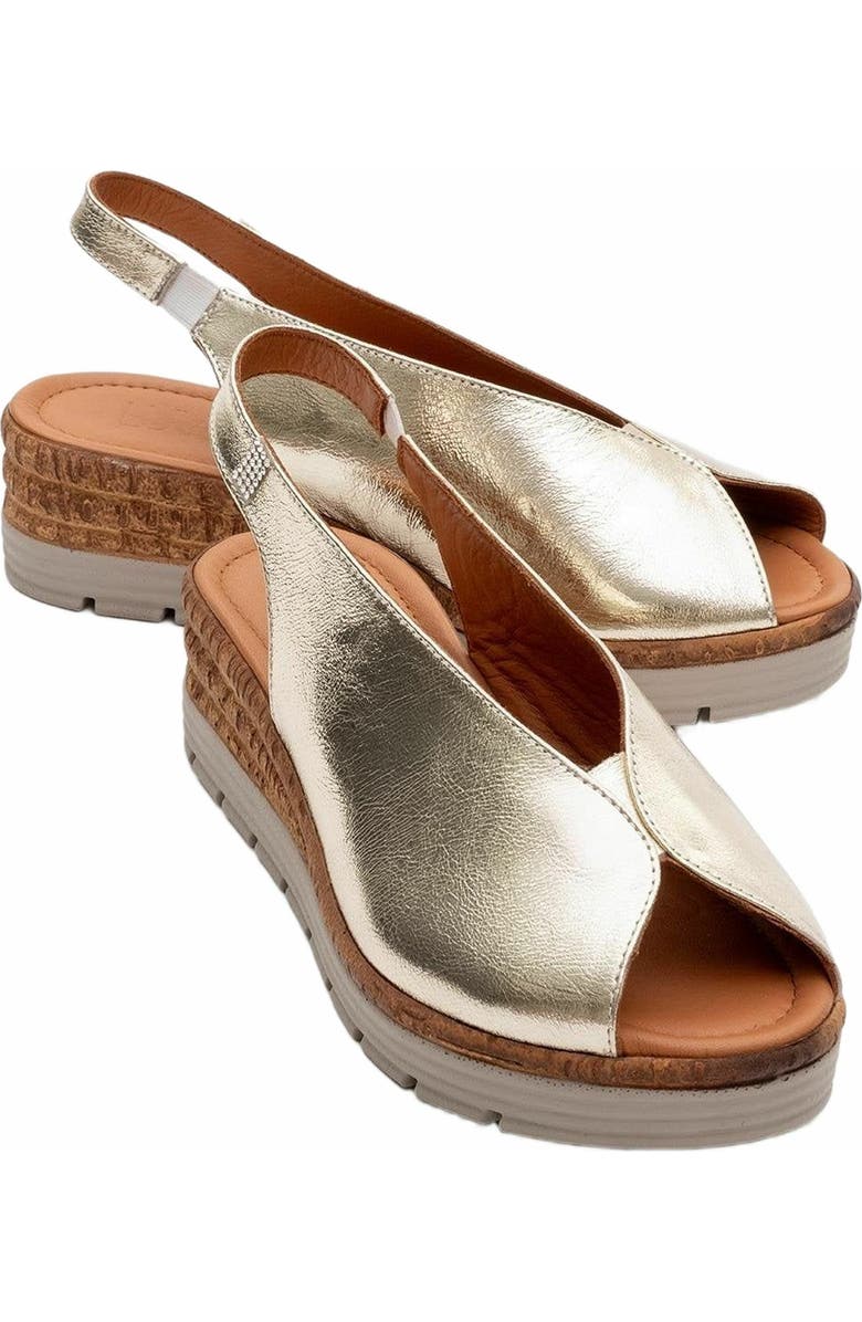 Forever & Always Shoes Blom Leather Platform Sandal, Main, color, Gold Leather