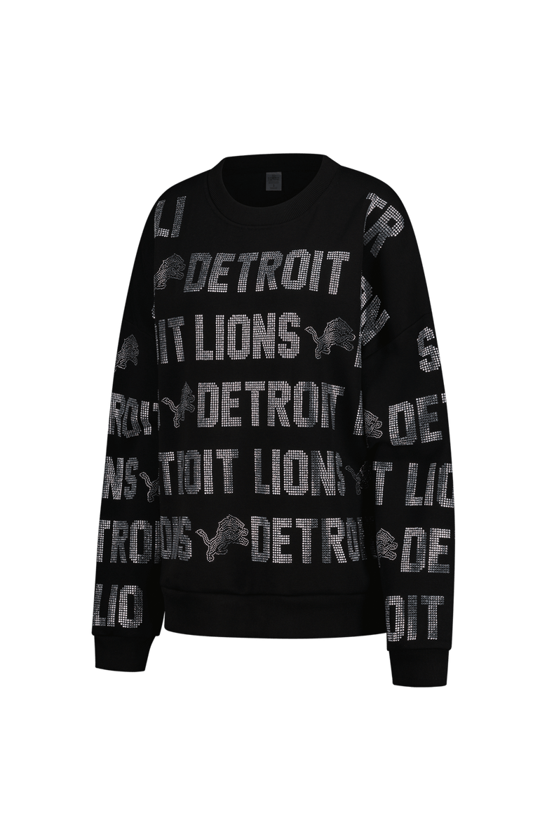 GAMEDAY COUTURE Women's Gameday Couture Black Detroit Lions Oversized Hype Era Rhinestone Text Sweatshirt, Alternate, color, Black