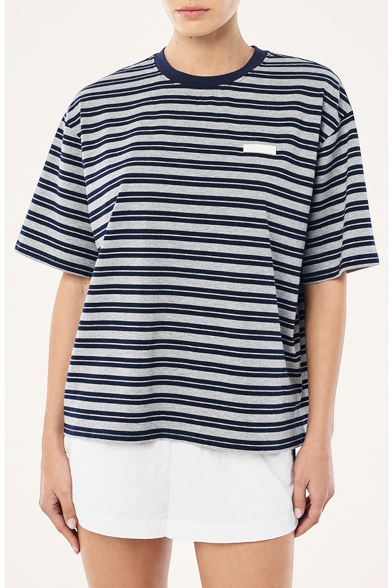 Spark Oversized Striped T-Shirt, Main, color, DARK NAVY STRIPE