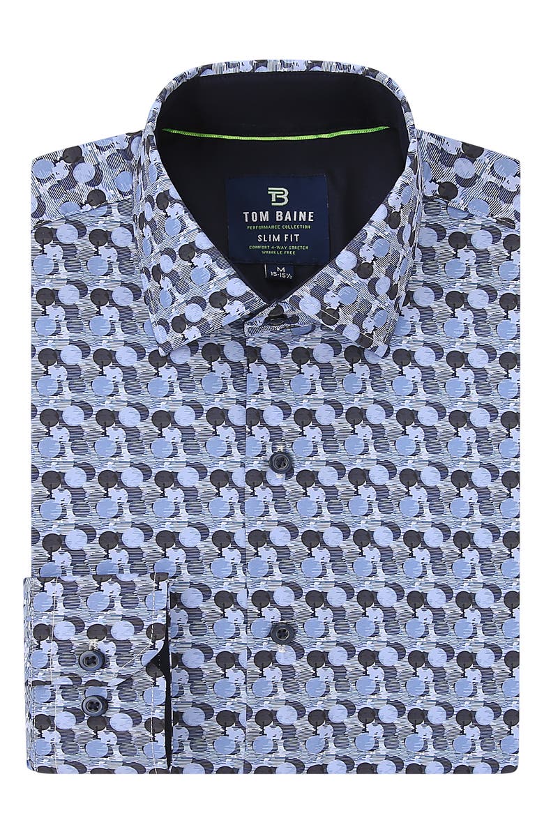 TOM BAINE Slim Fit Print Long Sleeve Button-Up Dress Shirt, Alternate, color,