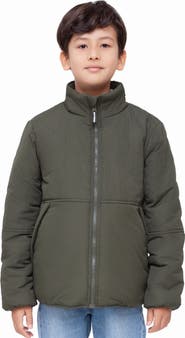 Rokka&Rolla Kids' Reversible Warm Fleece Puffer Jacket