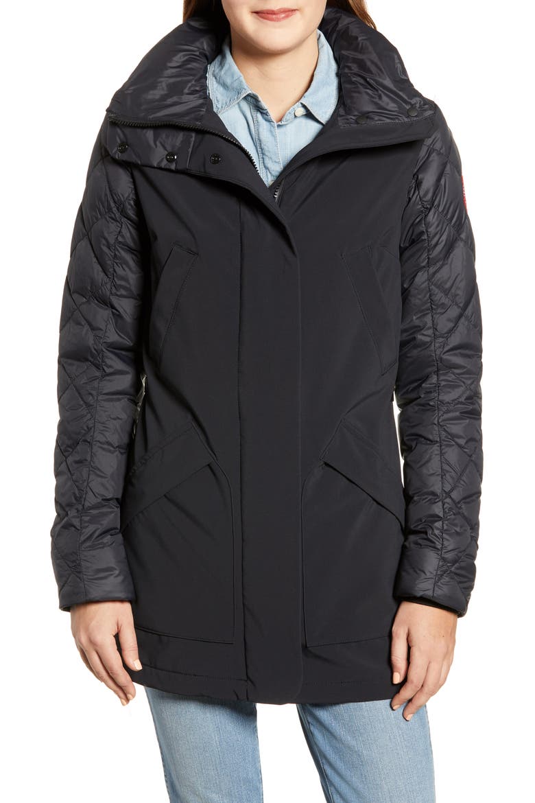 Berkley 675 Fill Power Hooded Waterproof Jacket, Alternate, color, BLACK