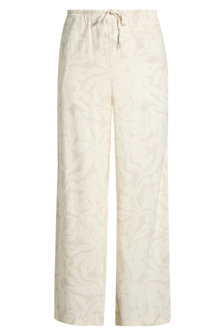 Wide Leg Linen Blend Pants, Alternate, color, IVORY- BEIGE FIRA BLOOM