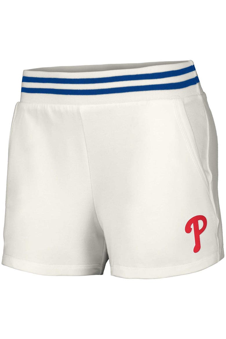 Women's Lusso  White Philadelphia Phillies Maeg Tri-Blend Pocket Shorts, Alternate, color, White