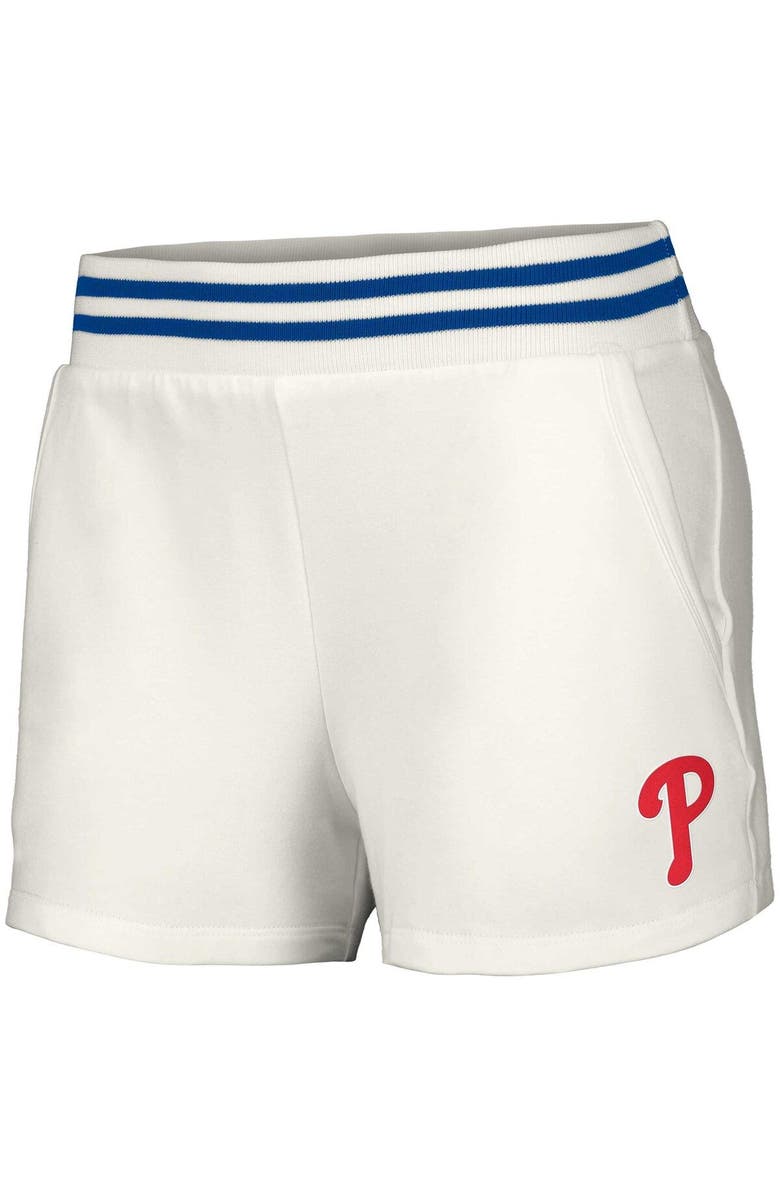 LUSSO Women's Lusso  White Philadelphia Phillies Maeg Tri-Blend Pocket Shorts, Alternate, color, White