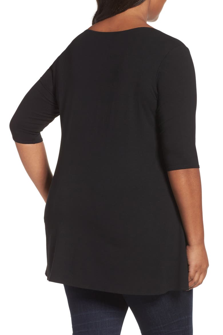 Scoop Neck Jersey Tunic, Alternate, color, BLACK