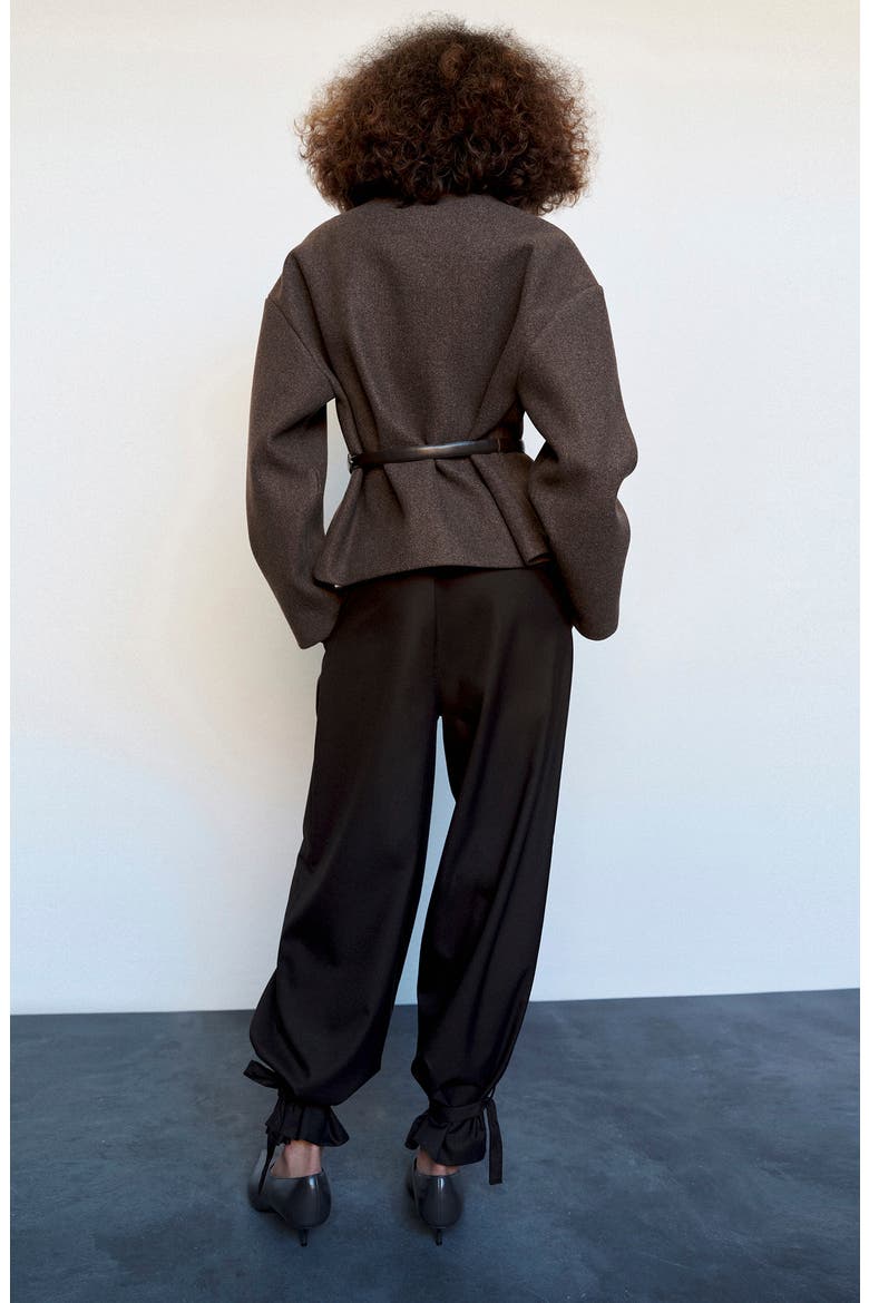 Bow Detail Baggy Pants, Alternate, color, CHOCOLATE