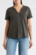 Melrose and Market Washed Cotton Henley T-Shirt