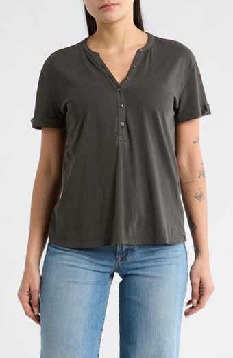 Melrose and Market Washed Cotton Henley T-Shirt