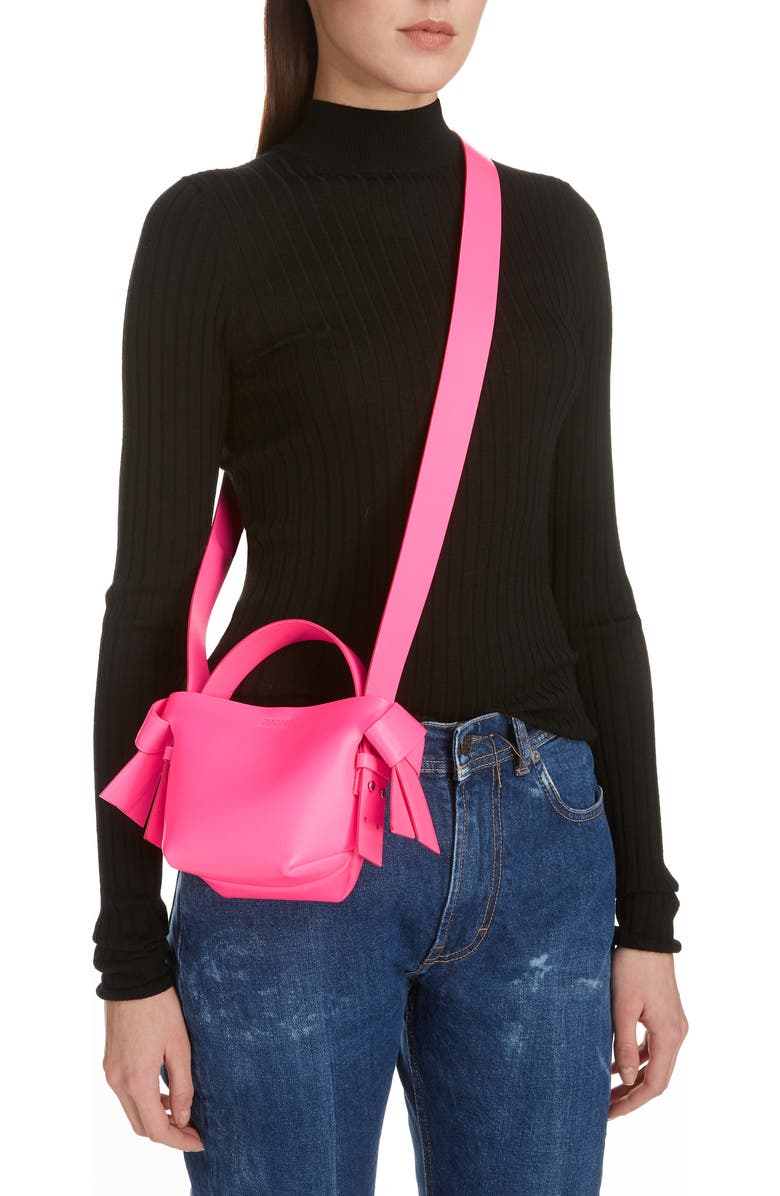 Acne Studios Micro Musubi Fluorescent Bag, Alternate, color,