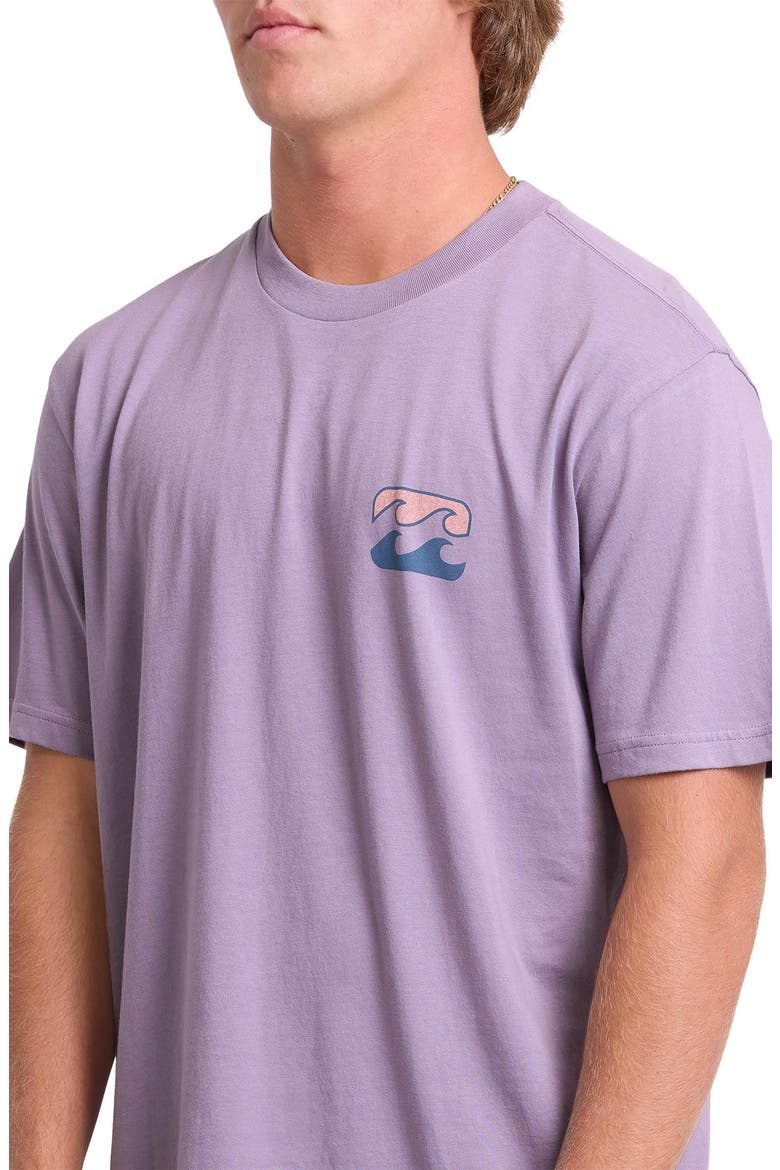 Crayon Wave Loose Fit Short Sleeve Performance Rashguard, Alternate, color, PURPLE ASH