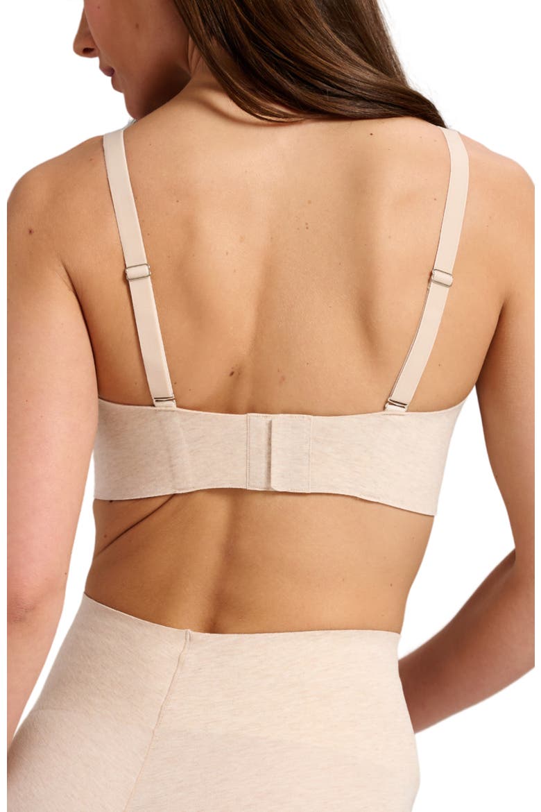 Organic Cotton No-Show V-Neck Foam Bra, Alternate, color, Oatmeal