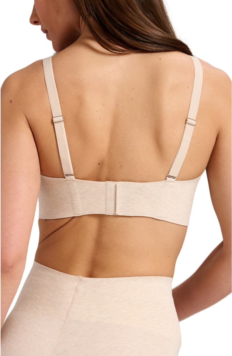 Siella Organic Cotton No-Show V-Neck Foam Bra, Alternate, color, Oatmeal