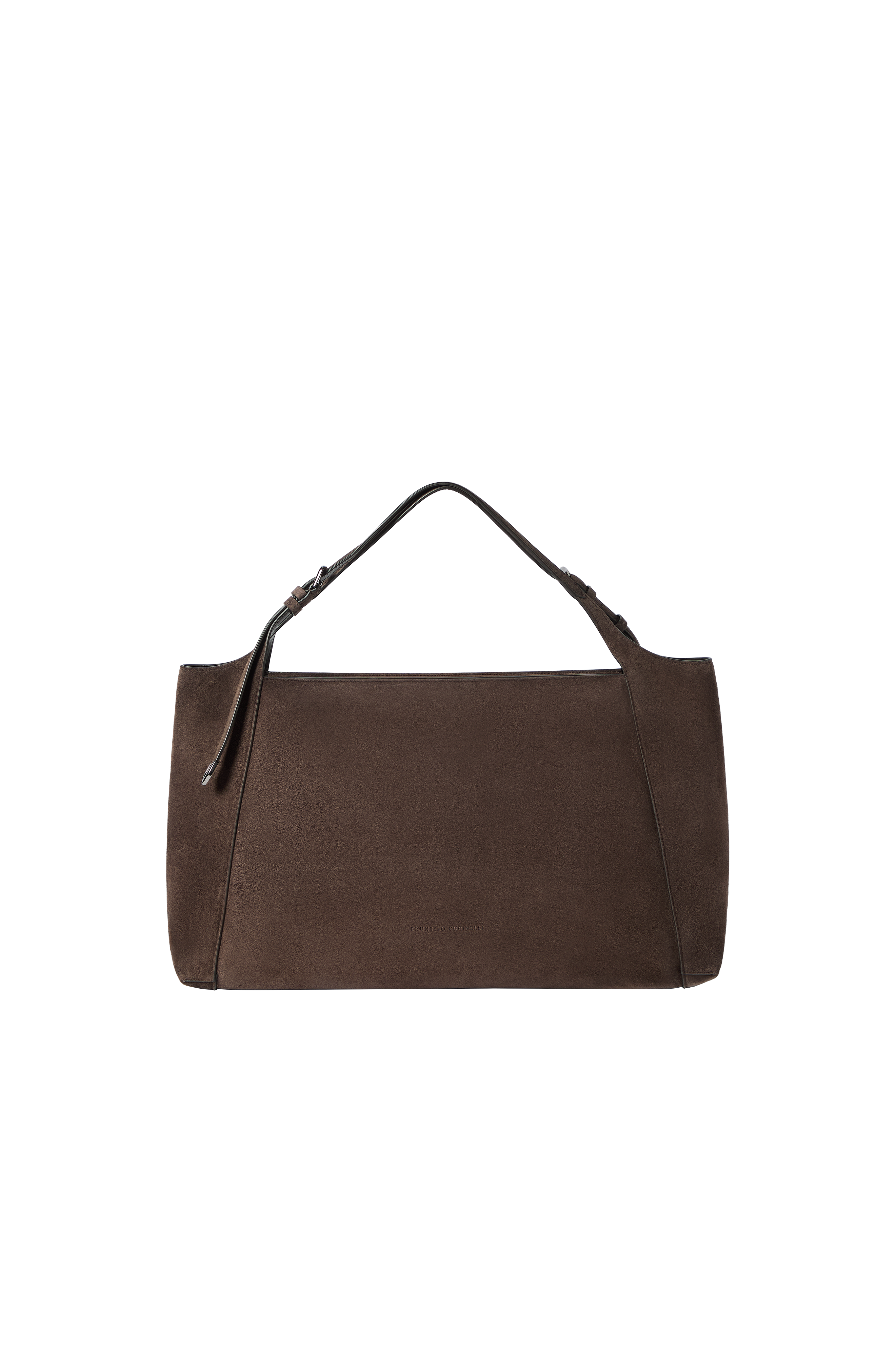 Sartorial shoppper bag in suede, Alternate, color, Pine Cone Brown