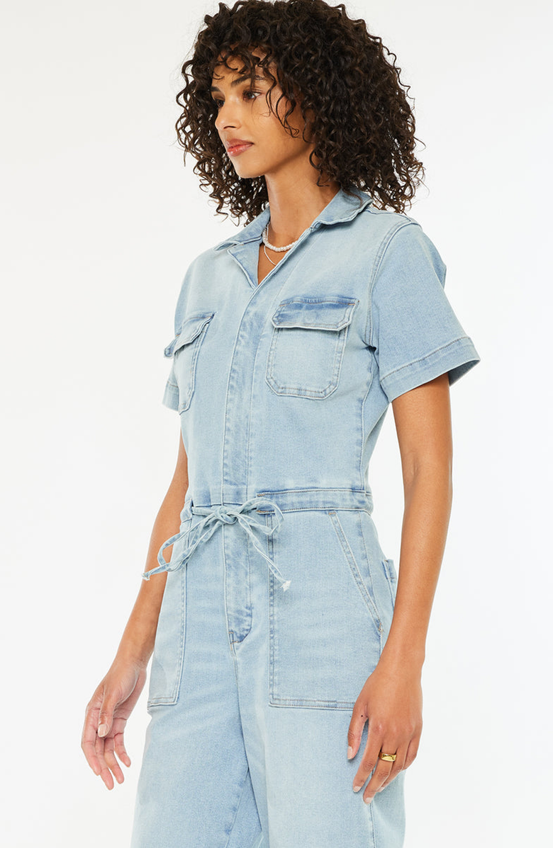 KanCan Paula Wide Leg Coveralls, Alternate, color, Light Wash