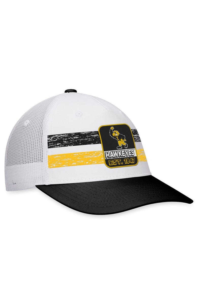 TOP OF THE WORLD Men's Top of the World White/Black Iowa Hawkeyes Retro Fade Snapback Hat, Alternate, color, White