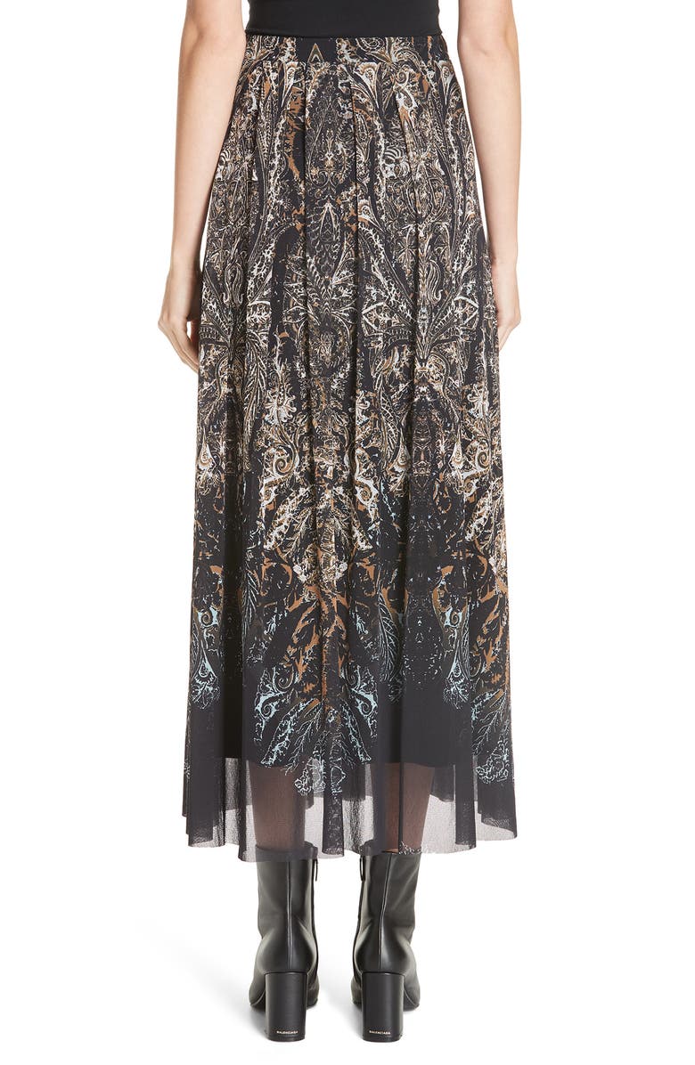 Fuzzi Paisley Tulle Midi Skirt, Alternate, color, 