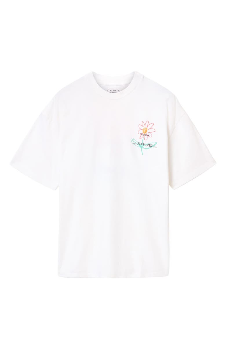 AllSaints Crayo Floral Cotton Graphic T-Shirt, Alternate, color, Ashen White