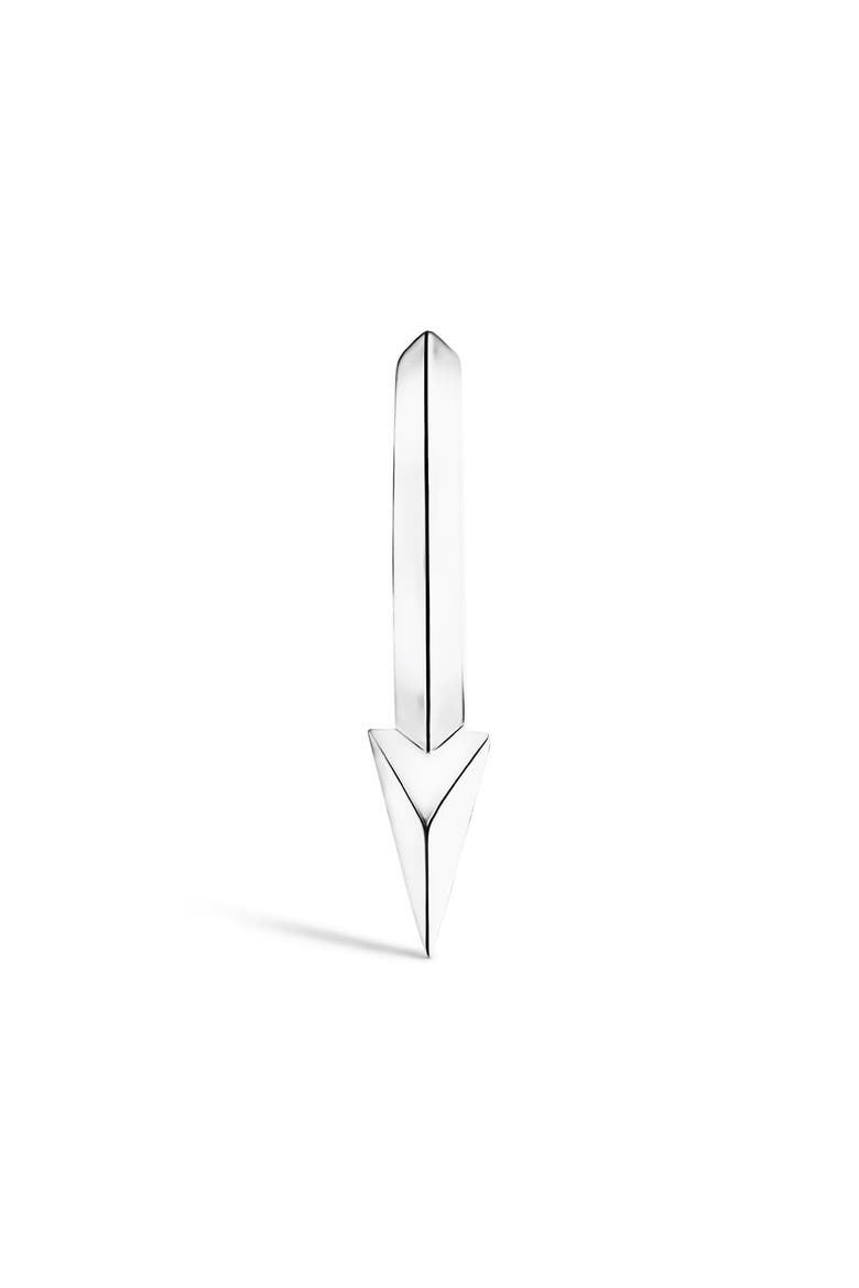 Single Faceted Short Spike Clicker Earring, Alternate, color, WHITE GOLD