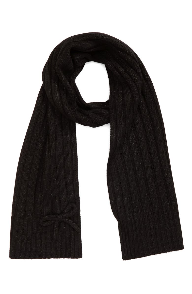 Kate Spade New York metallic bow knit scarf, Main, color, 