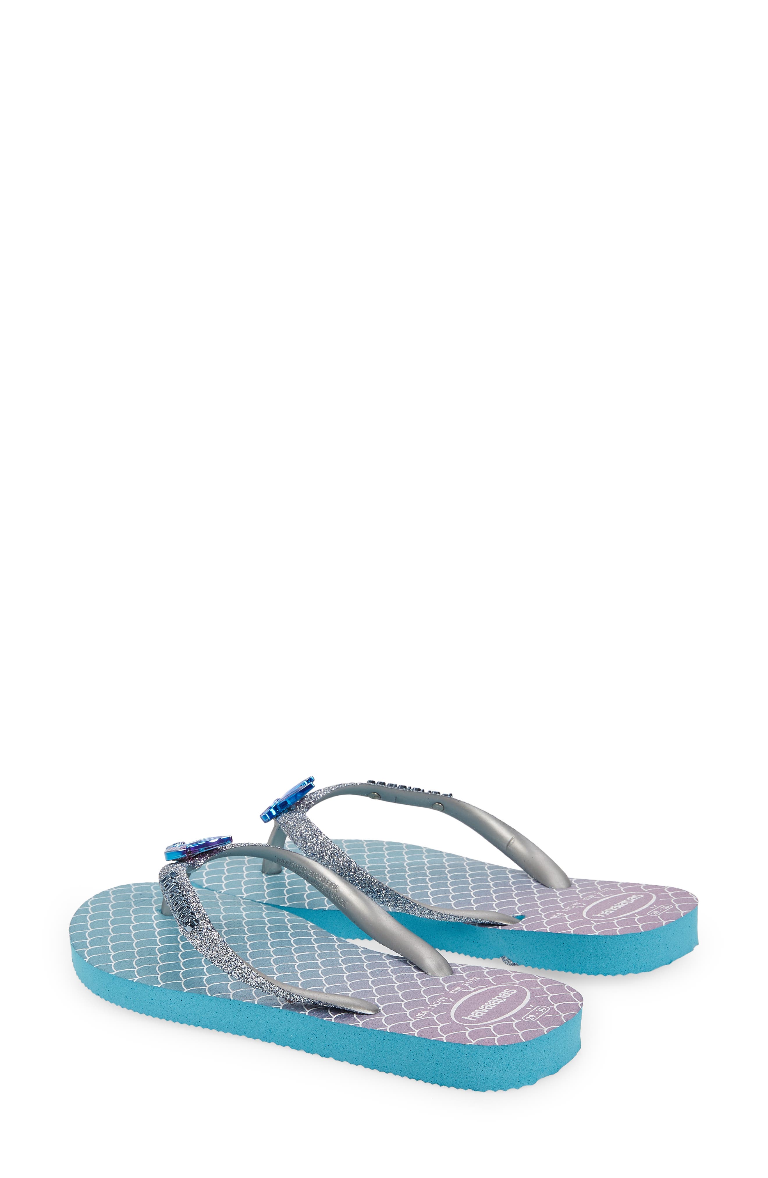Havaianas Kids' Slim Glitter Flip Flop, Alternate, color, Blue