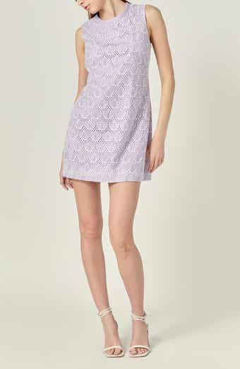 Shell Embroidered Knit Mini Shift Dress