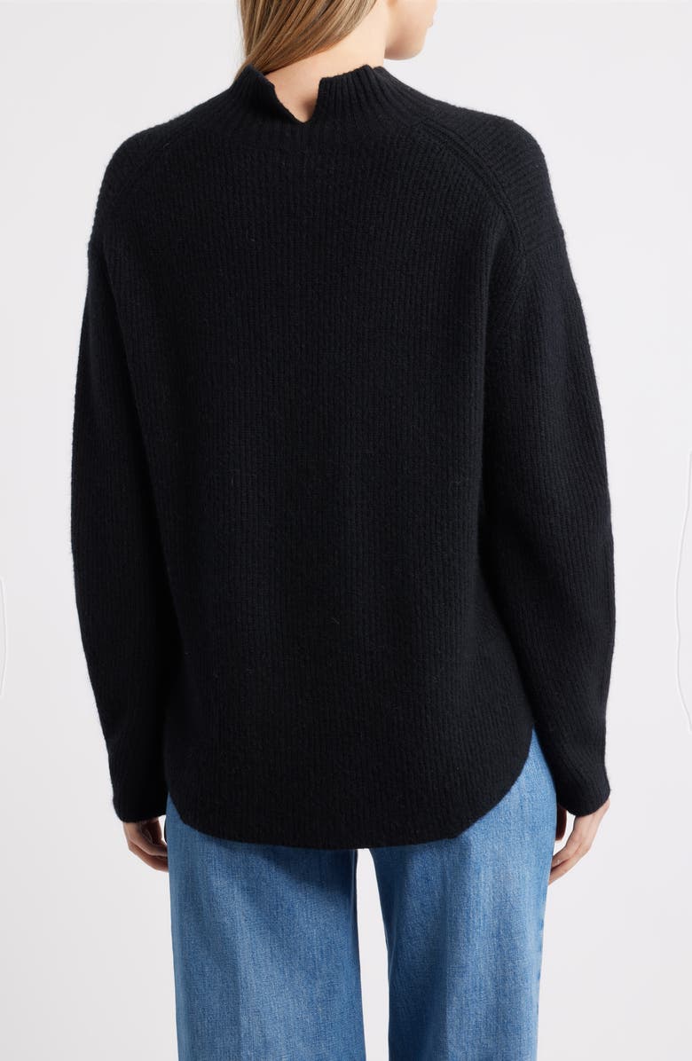 Caslon<sup>®</sup> Shirttail Mock Neck Sweater, Alternate, color, Black