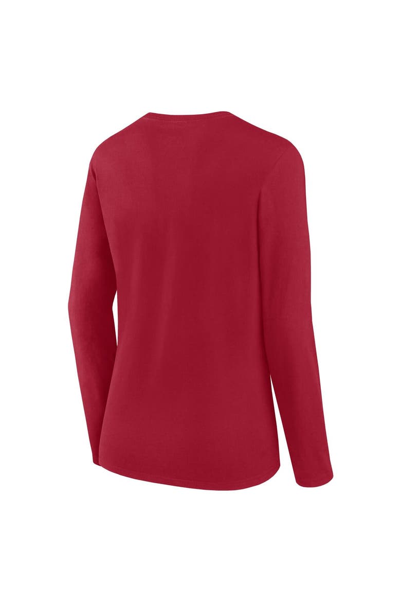 Women's Fanatics Scarlet San Francisco 49ers Long Sleeve Scoop Neck T-Shirt, Alternate, color, Scarlet