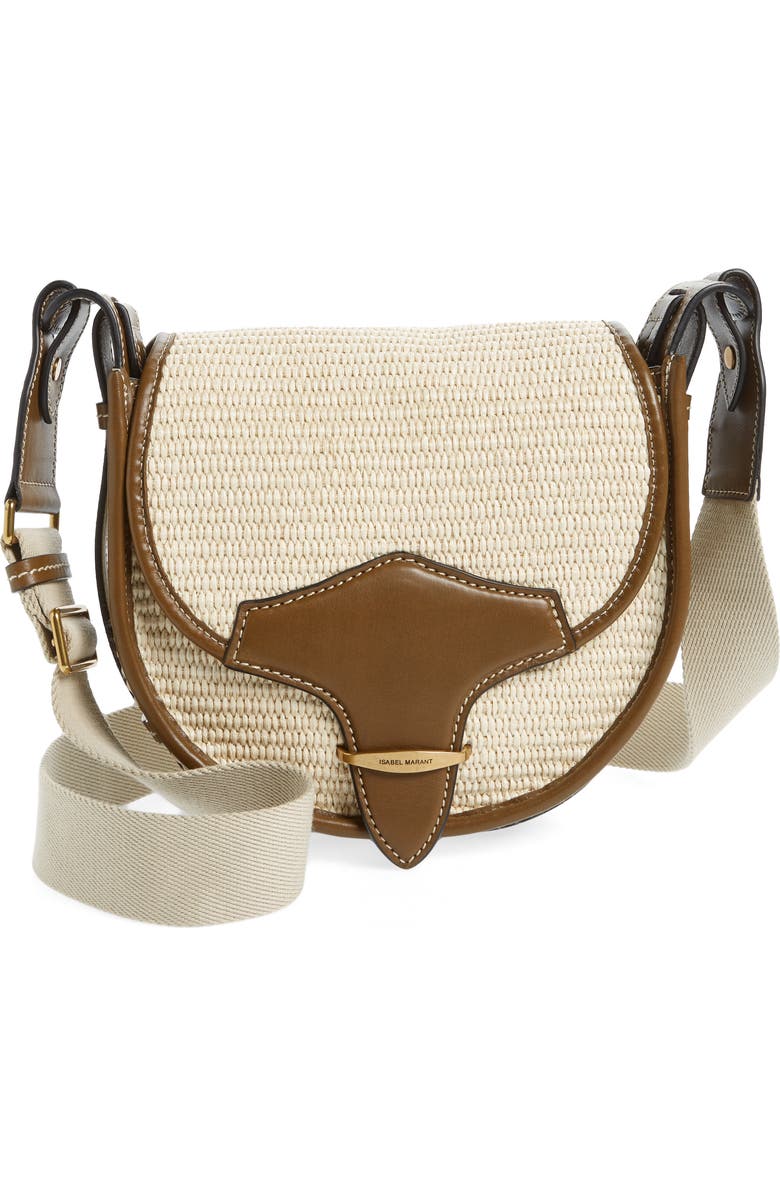 Isabel Marant Botsy Woven Raffia Crossbody Bag, Main, color,