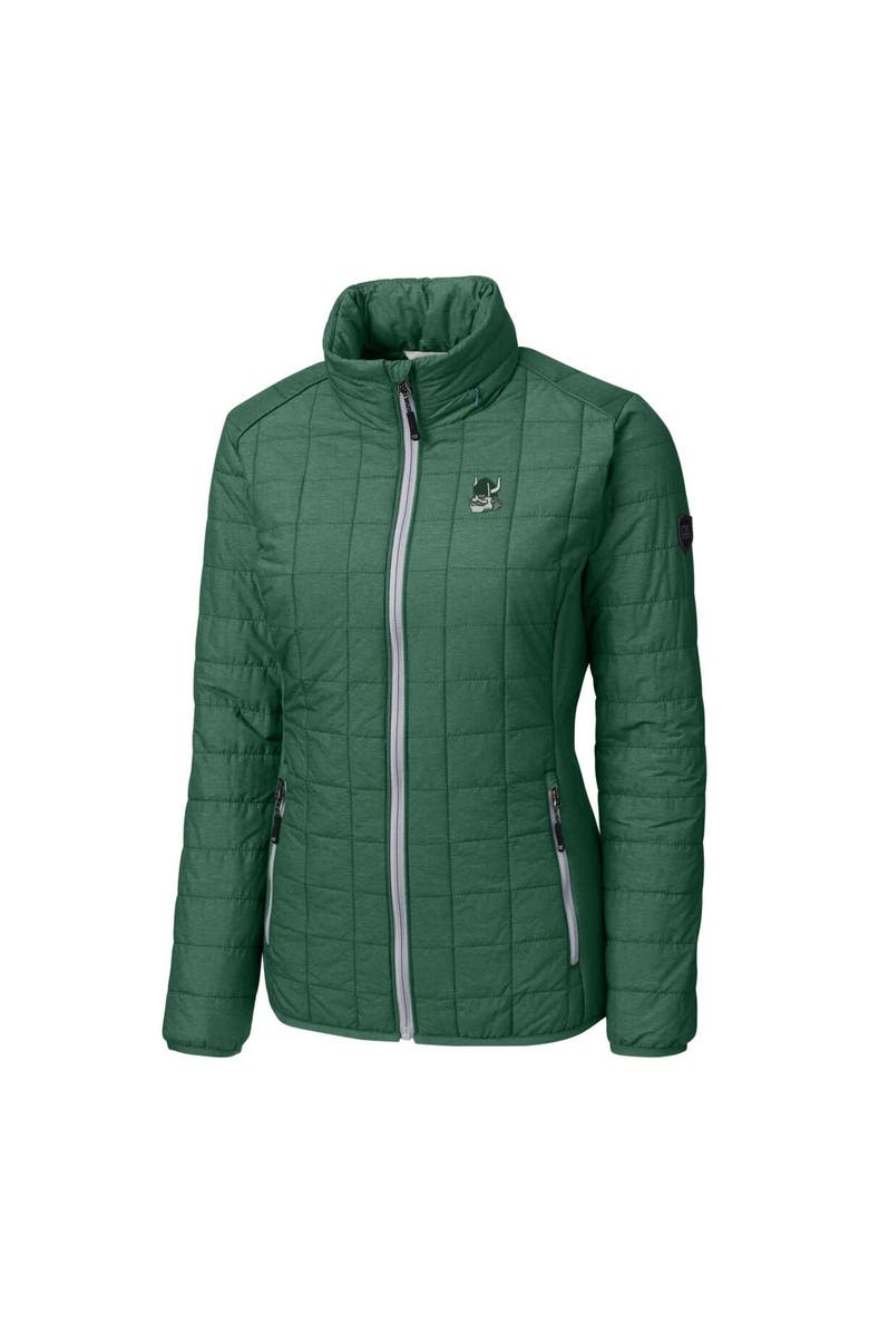 Cutter & Buck Women's Cutter & Buck Heather Green Portland State Vikings Vault Rainier PrimaLoft Eco Insulated Full-Zip Puffer Jacket, Alternate, color, 