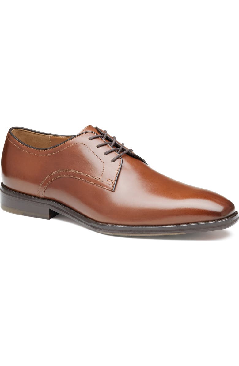Johnston & Murphy Sullivan Plain Toe Derby, Main, color, Tan Italian Calfskin